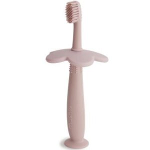 Brosse à dents d'apprentissage en silicone rose - Mushie Produits