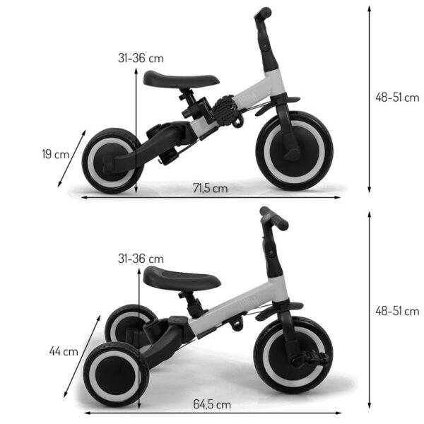 Vélo enfant 4 en 1 avec barre de poussée Gio bleu Billy Produits
