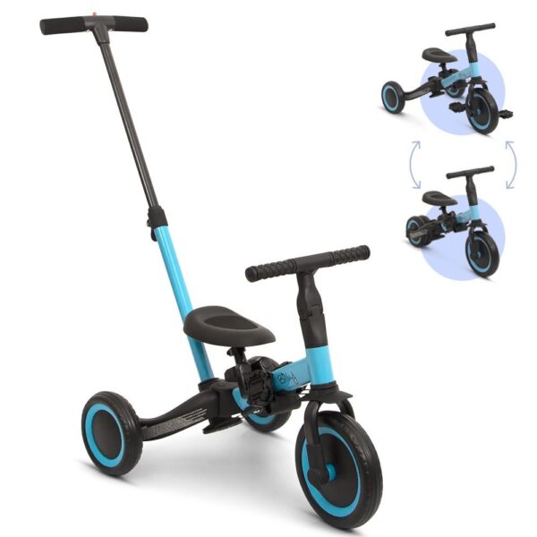 Vélo enfant 4 en 1 avec barre de poussée Gio bleu Billy Produits