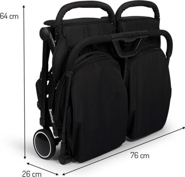 Poussette double Duo Buggy Adige Noir - Baninni Produits