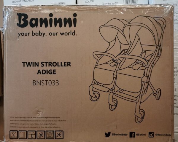 Poussette double Duo Buggy Adige Noir - Baninni Produits