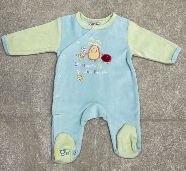 Grenouillere velours 1 mois - Chatounet Produits