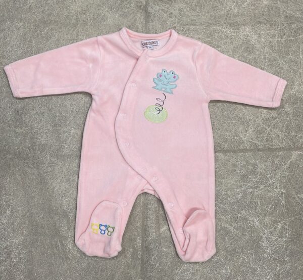 Grenouillere velours 1 mois - Chatounet Produits