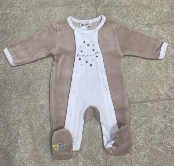 Grenouillere velours 1 mois - Chatounet Produits
