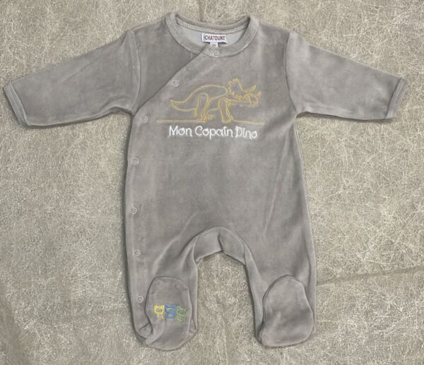 Grenouillere velours 1 mois - Chatounet Produits
