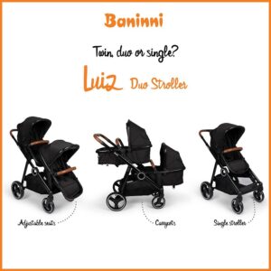 Poussette double Luiz Noir - Baninni Produits