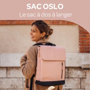 Sac à dos à langer Oslo vieux rose - Béaba Produits