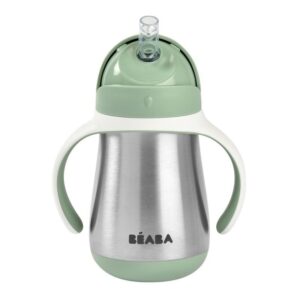 Tasse en inox avec paille 250ml Vert sauge - Béaba Produits