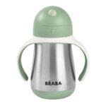 Tasse en inox avec paille 250ml Vert sauge - Béaba Produits