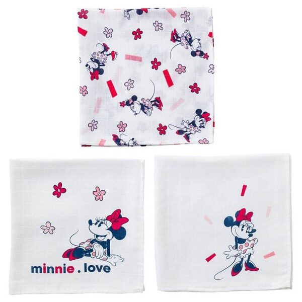 Lot de 3 langes Minnie Confettis 60x60 cm Produits