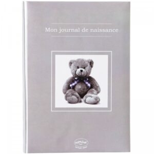 Mon journal de naissance 40 pages Taupe Ourson - Domiva Produits