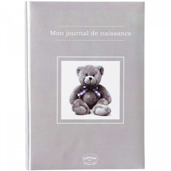 Mon journal de naissance 40 pages Taupe Ourson - Domiva Produits