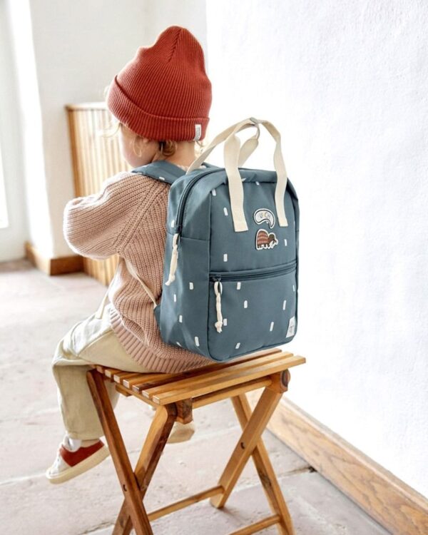 Petit Sac À dos carré Happy Prints Bleu - Lassig Produits