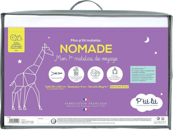 Mon P'tit Matelas Nomade 60x120 cm - P'tit lit Produits