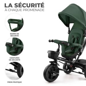 Tricycle Enfant Évolutif AVEO 9 mois à 5 ans Vert - Kinderkraft Produits