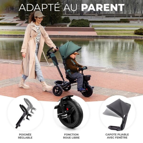 Tricycle Enfant Évolutif AVEO 9 mois à 5 ans Vert - Kinderkraft Produits