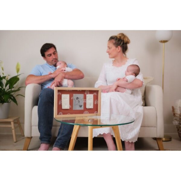 Cadre 2 empreintes + photo Rainbow terracotta - Petit Artichaut Produits