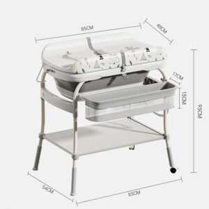 Table à Langer 2-en-1 avec Bain Ramona Gris - Baninni Produits