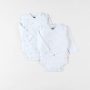 Lot de 2 bodies naissance en coton écru - Noukies Produits