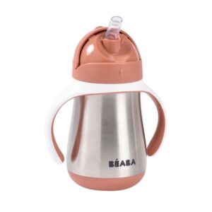 Tasse paille inox 250mL Terracotta - BEABA Produits