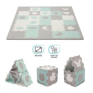 Tapis puzzle shape enfant Luno mousse Mint - Kinderkraft Produits