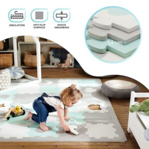 Tapis puzzle shape enfant Luno mousse Mint - Kinderkraft Produits