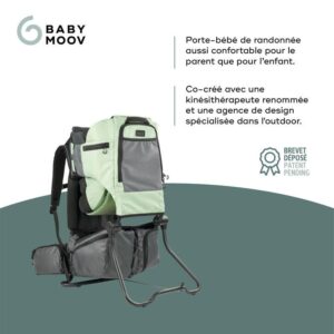 Porte-bébé de randonnée Moov & Hike Vert Sauge - Babymoov Produits