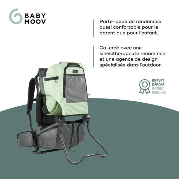 Porte-bébé de randonnée Moov & Hike Vert Sauge - Babymoov Produits