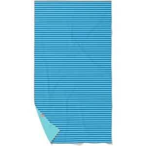 Serviette de plage 2 en 1 - bleu, orange, blanc L 180x100cm - Quut – Image 4