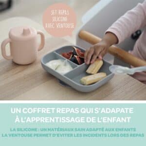 Coffret repas d'apprentissage en silicone Blue 8 mois+ - Béaba – Image 3
