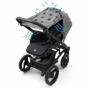 Pare-soleil universel – Protection UV pour poussette et nacelle Etoiles grises - Dooky – Image 4