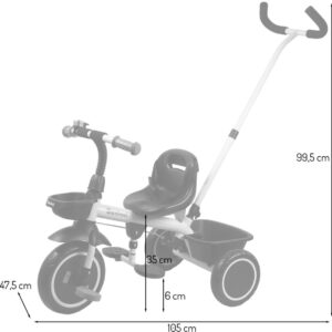 Tricycle évolutif Cara avec barre de poussée rose – Baninni – Image 6