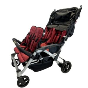 Poussette Quadruple bordeaux (4 places) – Image 3