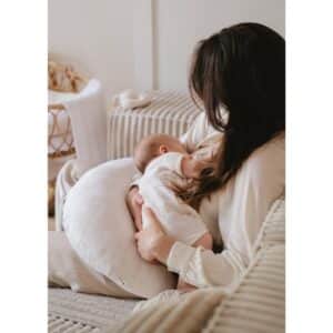 Coussin de Maternité Nomade Mini Moon Jersey Grid Beige - Candide – Image 4