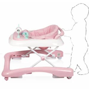 Trotteur Bébé Marcheur & Pousseur 2en1 Pio rose - Baninni – Image 6