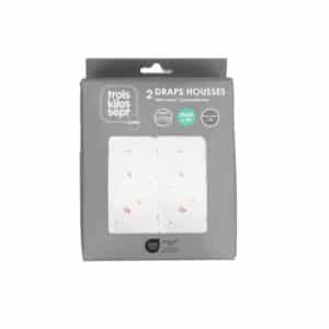 Drap Housse lot Gatsby pour Berceau Sous Boîte Ecru 50x83 cm - Trois Kilos Sept – Image 1