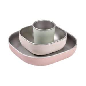 Coffret repas inox micro-ondable rose - Béaba – Image 1