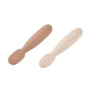 Lot 2 pré-cuillères d'apprentissage silicone praline argile - BEABA – Image 2