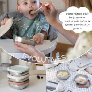 Boîtes Repas Inox Multi-Usage x3 Natural Set - Béaba – Image 6