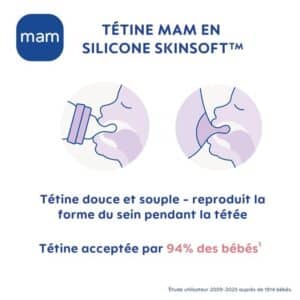 Biberon Verre 170ml 0-6 mois Débit 1 Bleu - MAM – Image 3