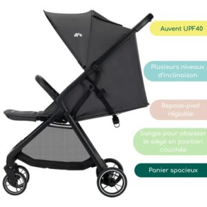 Poussette duo Azur compacte 0-3 ans (15 kg) Mineral Graphite - Bébé Confort – Image 3
