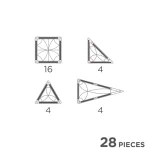 Mini Tuiles Magnétiques Intense 28 pièces Jeu de Construction STEAM - CleverClixx – Image 3