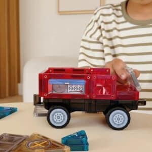 Tuiles Magnétiques Thème Pompiers, Jeu de Construction STEAM - CleverClixx – Image 3